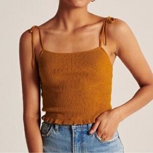 Abercrombie Ribbed Tie Strap Knit Top
